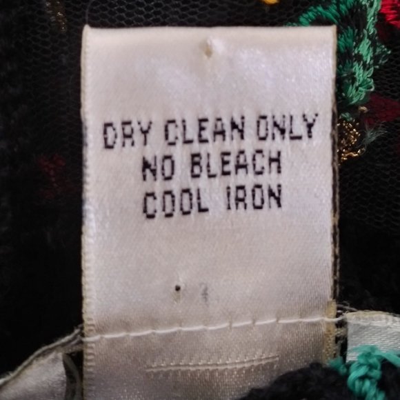 Vtg 90s Silk Embroidered Patchwork Twin Set M/L - Picture 8 of 8